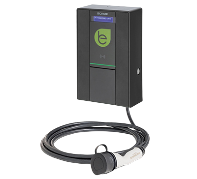 Купить Зарядное устройство BE-W, Тип2, 22kW (32A, 400VAC 3P+N+E), с кабелем 4m, LCD, антрацит, 235x370x115mm, IK08, IP54 в интернет-магазине умной техники Legrand2.by в Минске