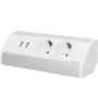 Купить ORNO - Блок розеточный угловой, 2хUSB 5V 2,1A +2х 2P+E со шторками, накладной, кабель 0,6м, 3680вт, белый-алюминий - Артикул: OR-GM-9003-W.AL в интернет-магазине умной техники Legrand2.by в Минске