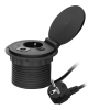 Купить ORNO - Блок розеточный встраиваемый d=80мм, 2хUSB Type A+C 5V 2,4A + 2P+E ,беспроводная зарядка, сменный модуль RJ/HDMI/USB, 3680вт, кабель 1,8м, черный - Артикул: OR-GM-9015-B в интернет-магазине умной техники Legrand2.by в Минске