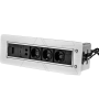 Купить ORNO - Блок розеточный встраиваемый 2хRJ45 кат. 5e UTP + HDMI + 3x2P+E со шторками, с электроприводом, кабель 1,5м, 3680вт, алюминий - Артикул: OR-GM-9038-AL в интернет-магазине умной техники Legrand2.by в Минске
