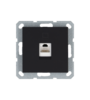 Купить Одинарная компьютерная розетка (категория 5) для штекера RJ-45 с накладкой, черный матовый (soft touch); G-Series в интернет-магазине умной техники Legrand2.by в Минске