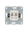 Купить Двойная компьютерная розетка (категория 5) для штекера RJ-45 с накладкой, черный матовый (soft touch); G-Series в интернет-магазине умной техники Legrand2.by в Минске