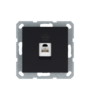 Купить Одинарная телефонная розетка для штекера RJ-11 с накладкой, черный матовый (soft touch); G-Series в интернет-магазине умной техники Legrand2.by в Минске