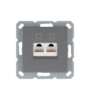 Купить Двойная компьютерная розетка (категория 5) для штекера RJ-45 с накладкой, алюминий - титан; G-Series в интернет-магазине умной техники Legrand2.by в Минске