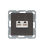 Купить Двойная компьютерная розетка (категория 5) для штекера RJ-45 с накладкой, мокко; G-Series в интернет-магазине умной техники Legrand2.by в Минске