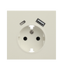 Купить Лицевая панель розетки с заземлением с USB A/C цвета  кремовый сатин. Подходит к механизму 32137. в интернет-магазине умной техники Legrand2.by в Минске