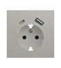 Купить Лицевая панель розетки с заземлением с USB A/C цвета платина. Подходит к механизму 32137. в интернет-магазине умной техники Legrand2.by в Минске
