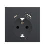 Купить Лицевая панель розетки с заземлением с USB A/C цвета черный сатин. Подходит к механизму 32137. в интернет-магазине умной техники Legrand2.by в Минске